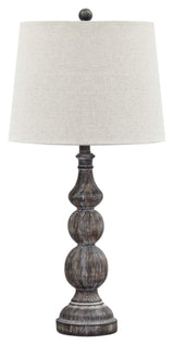 Signature Design by Ashley Mair Rustic Farmhouse Poly Table Lamp 2 Count, Gray Signature Design by Ashley