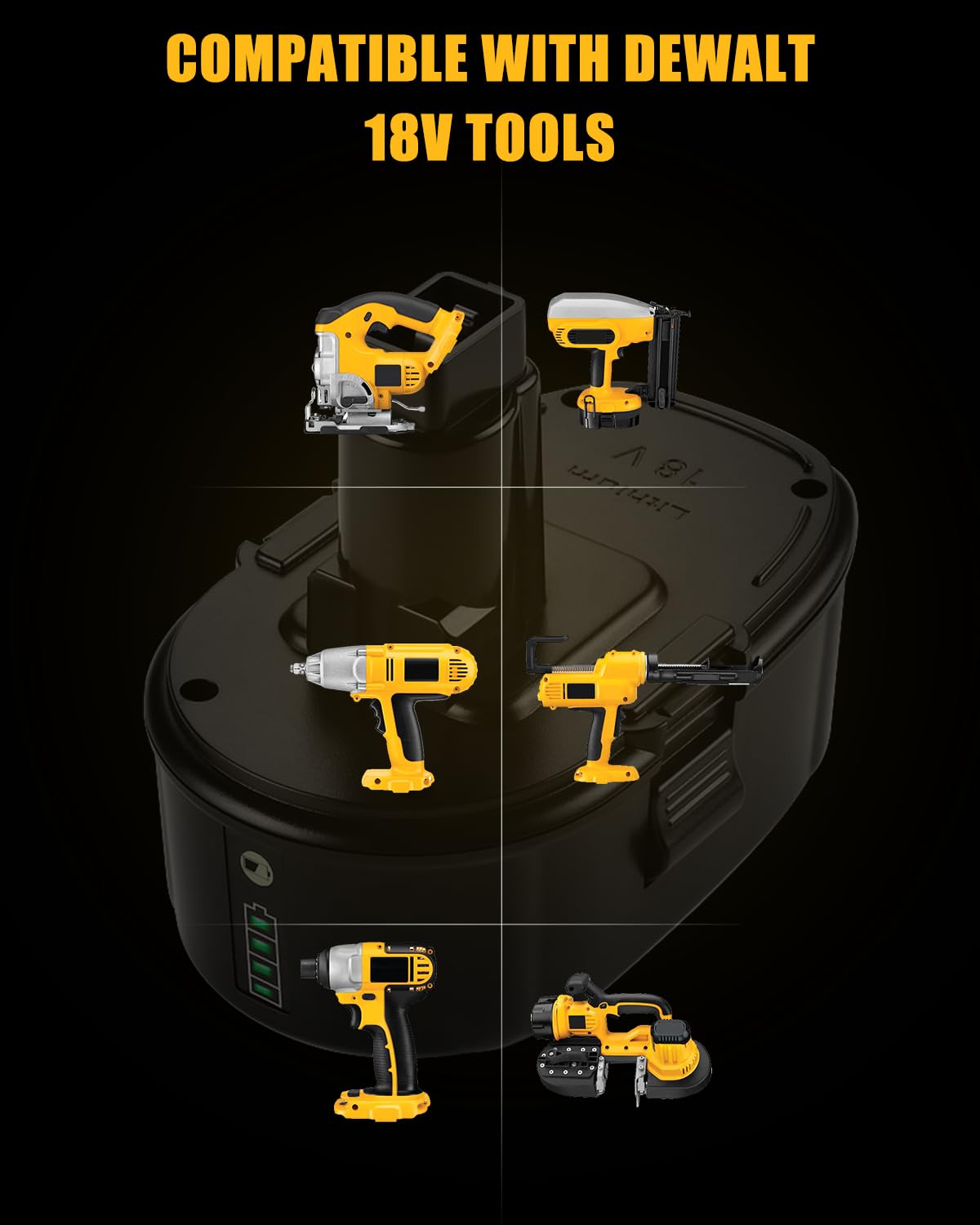 Bakipante 18V 6.5Ah Lithium Battery Replacement for Dewalt 18 Volt XRP Battery DC9096 DC9098 DC9099 DE9039 DE9095 DE9096 DE9098 DW9095 DW9096 DW9098 DE9503 DC9182 Replacement for Dewalt Batteries Bakipante