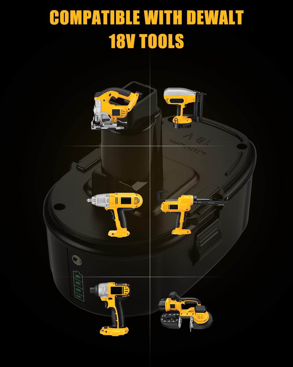 Bakipante 18V 6.5Ah Lithium Battery Replacement for Dewalt 18 Volt XRP Battery DC9096 DC9098 DC9099 DE9039 DE9095 DE9096 DE9098 DW9095 DW9096 DW9098 DE9503 DC9182 Replacement for Dewalt Batte - WoodArtSupply
