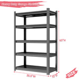 Bezuny 2500LBS Storage Shelves, 35.5" W Garage Shelving Heavy Duty, Metal Adjustable Garage Shelves, Shelving Units Industrial Shelving for Warehouse, Shelf Organizer Storage, Black Bezuny