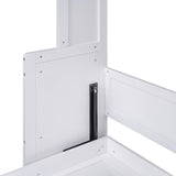 Ball & Cast Queen Size Murphy Bed with a Shelf,Wooden Space-Saving Wall Cabinet Bed Frame,w/Slat Support,for Kids Bedroom,Student Dorms,Guest Rooms,Studio,Office,White Ball & Cast