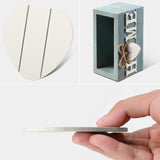 Coasters for Drinks, Wooden Heart Coasters Set of 6 Farmhouse Coasters with Holder Funny Coasters for Coffee Table Protection Housewarming Gifts for New Home Decoration, 4 Inch (Home, Blue) Patelai