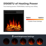 R.W.FLAME 43” Corner Electric Fireplace Mantel Wooden Surround Firebox, TV Stand with Freestanding Electric Fireplace, Remote Control, Adjustable Led Flame, 750W/1500W Pearl White R.W.FLAME