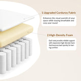 COMHOMA 67" Oversized Chaise Lounge Chair with 3 Comfy Pillows,Upholstered Sofa Bed Sleeper Couch Wide Arms Corduroy Fabric High-Density Foam for Living Room No Assembly Required,Dark Grey COMHOMA