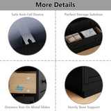 Loomie 6 Drawer Dresser, Modern Drawer Chests with Power Outlet and Led Light, Wide Chest of Drawers for Storage and Organization, Black Dresser for Bedroom, Living Room, Closets, Entryway Loomie