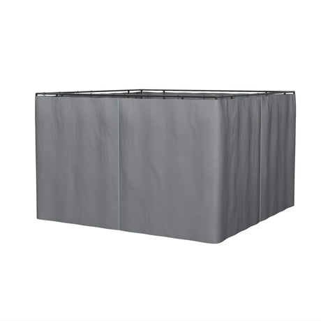 Outsunny 10' x 12' Universal Gazebo Sidewall Set with Panels, Hooks and C-Rings Included for Pergolas and Cabanas, Gray Outsunny