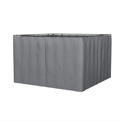 Outsunny 10' x 12' Universal Gazebo Sidewall Set with Panels, Hooks and C-Rings Included for Pergolas and Cabanas, Gray