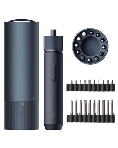 HOTO Electric Screwdriver Kit, 12+20 Extra Bits Enhanced Set, 3.6V Cordless Screwdriver Rechargeable USB-C, 3 Torque Settings, 1500mAh Battery, LED Light for Furniture/Electrical Repairs HOTO