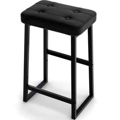 iTsst Bar Stool, Counter Height Bar stools,Modern Kitchen Island Chairs, Synthetic Leather with Stitching, 26 inches high, for Kitchen/Family Restaurant/Dining Room/Farmhouse, Black