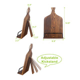 VYNOPA Cookbook Stand for Kitchen Counter Wood Adjustable Recipe Book Holder Stand iPad Rustic Holder Thanksgiving Day Christmas Gift for Mother, Grandma, Women VYNOPA