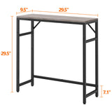Livofloral Narrow Console Table, 29.5" Small Entryway Table, Sofa Table with 2 Support Bar, Industrial Couch Table, Thin Side Table, Display Table for Living Room, Hallway, Bedroom, Foyer, Grey Livofloral