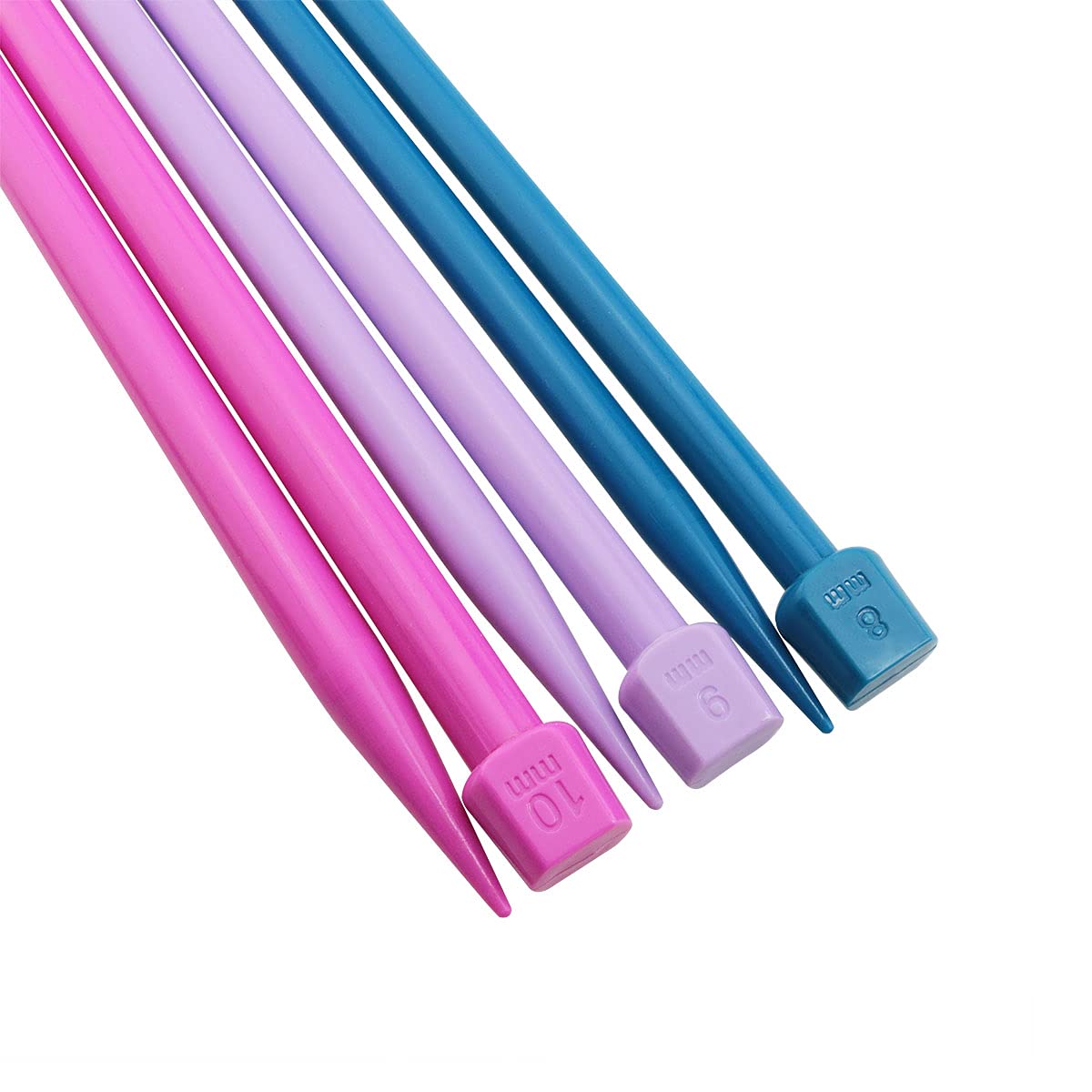 ITROLLE Knitting Needle 14PCS 4mm 5mm 6mm 7mm 8mm 9mm 10mm Colourful Single Pointed Knitting Straight Pins ITROLLE