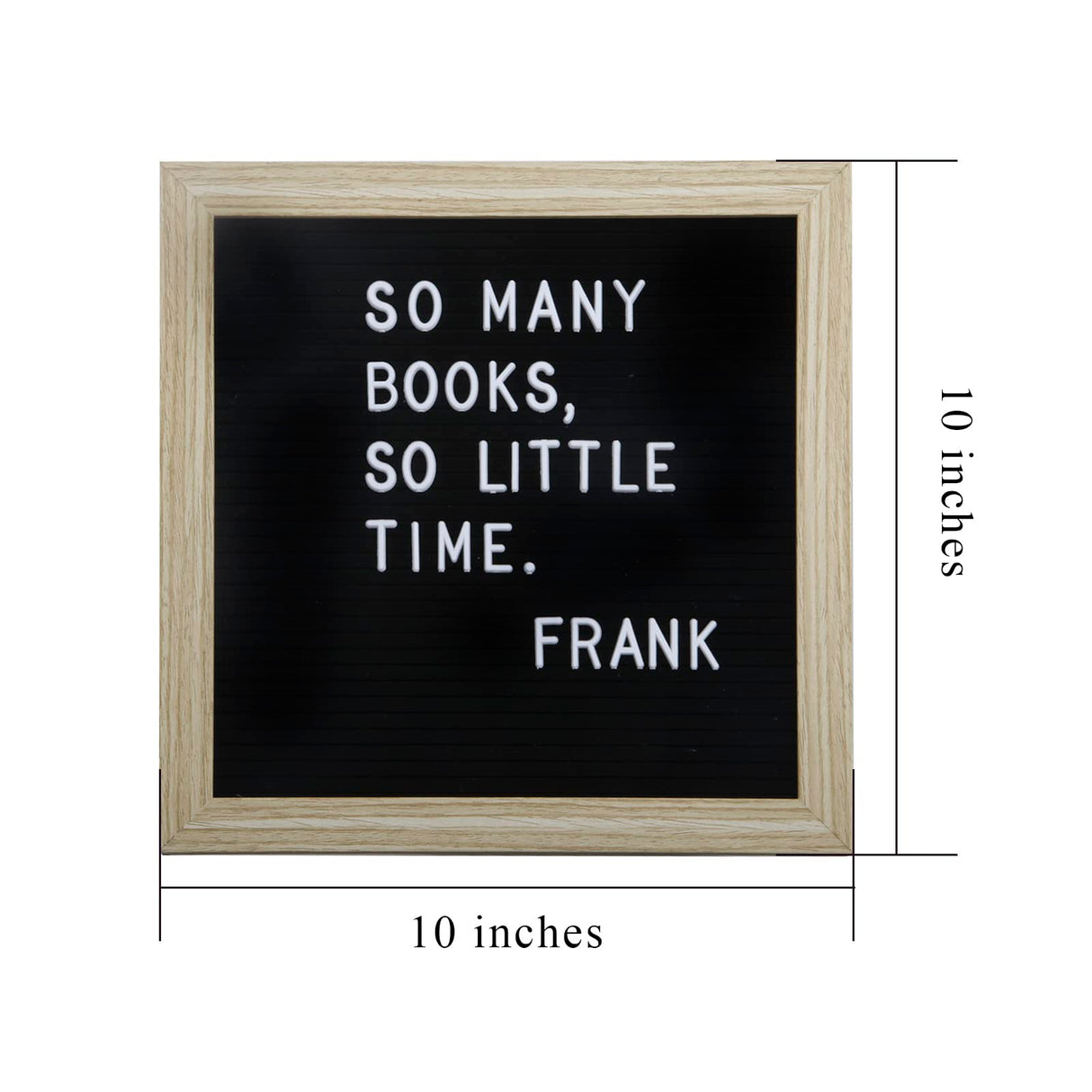 C CRYSTAL LEMON Letter Board, 336 Letters Numbers & Symbols, Felt Letter Board, 10x10 inches, Changeable Wooden Message Board Sign, Wood Frame, Wall Mount, with Display Stand (Black) C CRYSTAL LEMON