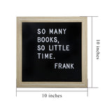 C CRYSTAL LEMON Letter Board, 336 Letters Numbers & Symbols, Felt Letter Board, 10x10 inches, Changeable Wooden Message Board Sign, Wood Frame, Wall Mount, with Display Stand (Black) C CRYSTAL LEMON