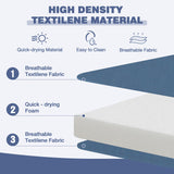 MELLCOM 5 Pieces Outdoor Dining Set, 4 Swivel Rocker Chairs with High Back Textilene & Square Metal Dining Table with Umbrella Hole, Patio Furniture Set for Porch, Garden, Backyard, Deck, Blue MELLCOM