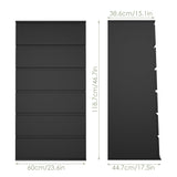 FOTOSOK Black Dresser, 6 Drawer Dresser, Modern Tall Black Storage Chest of Drawers Wood Dresser with Metal Sliding Rail, Handleless Drawer Cabinet for Home & Office FOTOSOK
