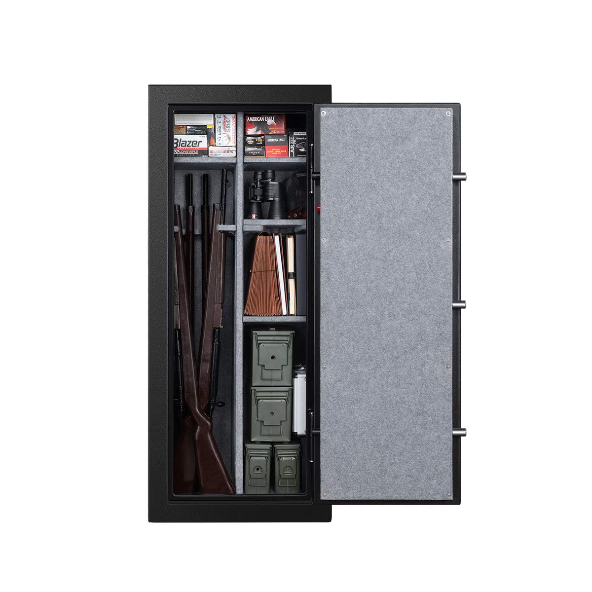 Fortress 24 Gun Fire Safe with E-Lock, Black - WoodArtSupply