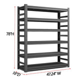 Book Shelf, 5 Tier Metal Wide Bookshelves, Adjustable Modern Book Shelves, Narrow Book Shelving for Small Spaces, Tall Decorative Bookshelf for Home Office/Living Room/Library (18"D x 47.24"W x 78"H) Notmise