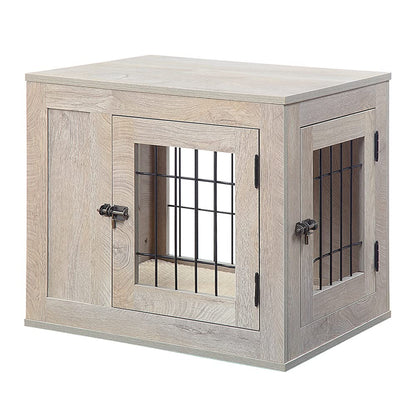 unipaws Furniture Style Dog Crate for Small Dogs, Cats, Min Pigs, Rabbit, Indoor Aesthetic Puppy Kennel, Modern Decorative Wood Wire Pet House Dog Cage, Pretty Cute End Side Table Nightstand, - WoodArtSupply