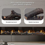 dainiqukanhai Electric Fireplace Wall Fireplace Recessed Electric Fireplace Fake Fireplace Logs Synthetic Resin Decoration Electric Transparent Logs Flame Suitable for 60" Electric Fireplaces 6Pieces dainiqukanhai