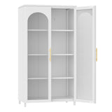 OSEILLC Metal Sideboard Buffet Cabinet with Glass Doors, 59" Tall Sideboard and Buffet with Storage, Accent Cabinet with Adjustable Shelves, Metal Storage Cabinet for Kitchen, Living Room, Hallway OSEILLC