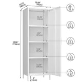 Steehoom Metal Storage Cabinet, Steel File Locker with 3 Shelves 59.06-inch high for School, Living Room, Bedroom, Office (White) Steehoom