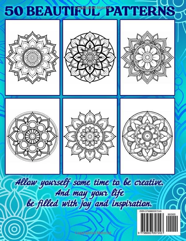 Mandalas Coloring Book for Adults: 50 Simple Patterns for Relaxation and Stress Relief with Beautiful Designs Independently Published