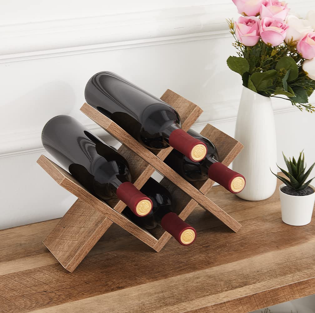 Vabches Rustic Oak Wine Bar Cabinet with LED Lights and Removable Racks for Home Living Room and Dining Room Vabches