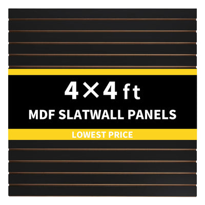 HUZJIEHUI 48 x 48 Slatwall Panels (Black)