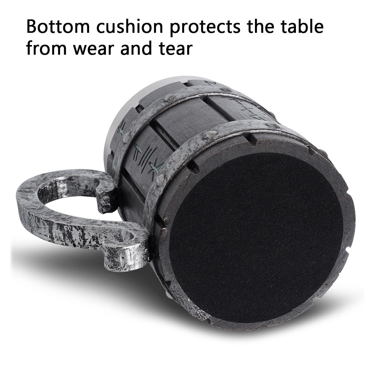 Vintage Handmade Wooden Beer Barrel Mug,Bar Restaurant Mug With Handle,Resin Bucket Mug for Men Coffee Beverage Cocktail,Stainless Steel Liner Beer Stein Tankard Beer Cup Unique Gift Mug HQSLPS