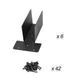 Meruzy Stainless Steel Woodwork Pergola Kit - Upper Mount Bracket - Modular Sizing Pergola Hardware for 2 x 4 Lumber,6 Pack Meruzy