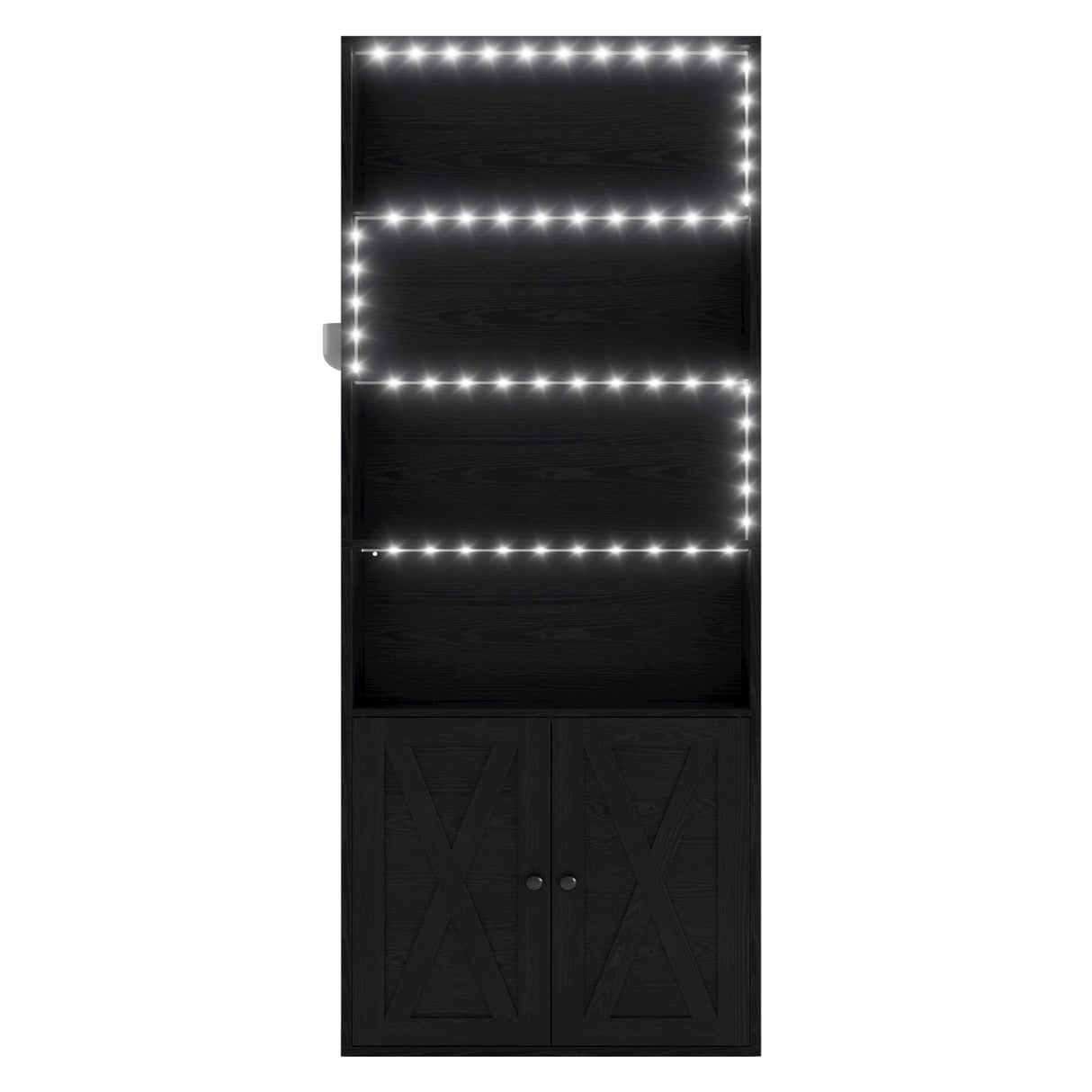 IRONCK 70-Inch Tall Industrial Bookcase with LED Lights for Home Office and Living Spaces IRONCK