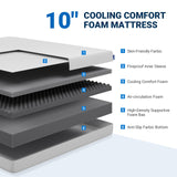 Avenco Twin Mattress 10 Inch, Memory Foam Twin Size Mattress in a Box for Comfort Sleep & Pressure Relief, CertiPUR-US Certified Twin Mattresses Medium Firm Avenco