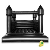 Black Inflatable Bounce House for Outdoor Backyard Wedding Decor with Blower PVC Inflatable Jumper Bouncy Castle House for Kids Bouncy Castle Jumping Bed for Party, 13ft x 11.5ft x 10ft awesmflate