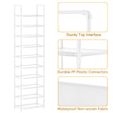 barsone Shoe Rack 10 Tiers, 20-25 Pairs Shoe Organizer Storage Shelf Stand Tower Shoe Rack, Space Saving Shoe Shelves Narrow Free Standing Shoe Rack for Closet Entryway Hallway Apartment Garage(White) barsone
