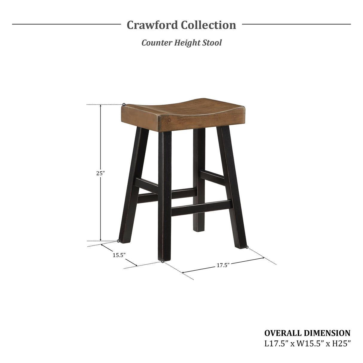 Lexicon 4-Piece Bar Table Set with 3 Saddle Stools for Small Kitchens and Living Spaces, Black/Brown Lexicon