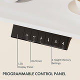 FLEXISPOT Electric Height Adjustable Standing Desk Heavy Duty Steel Stand Up Desk Frame w/Automatic Smart Keypad (Black Frame + 60 in White Top 2 Packages) FLEXISPOT