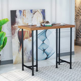 Industrial Pipe Counter Height Dining Table with Solid Wood Top - Versatile Pub and Laptop Table for Modern Spaces HEONITURE
