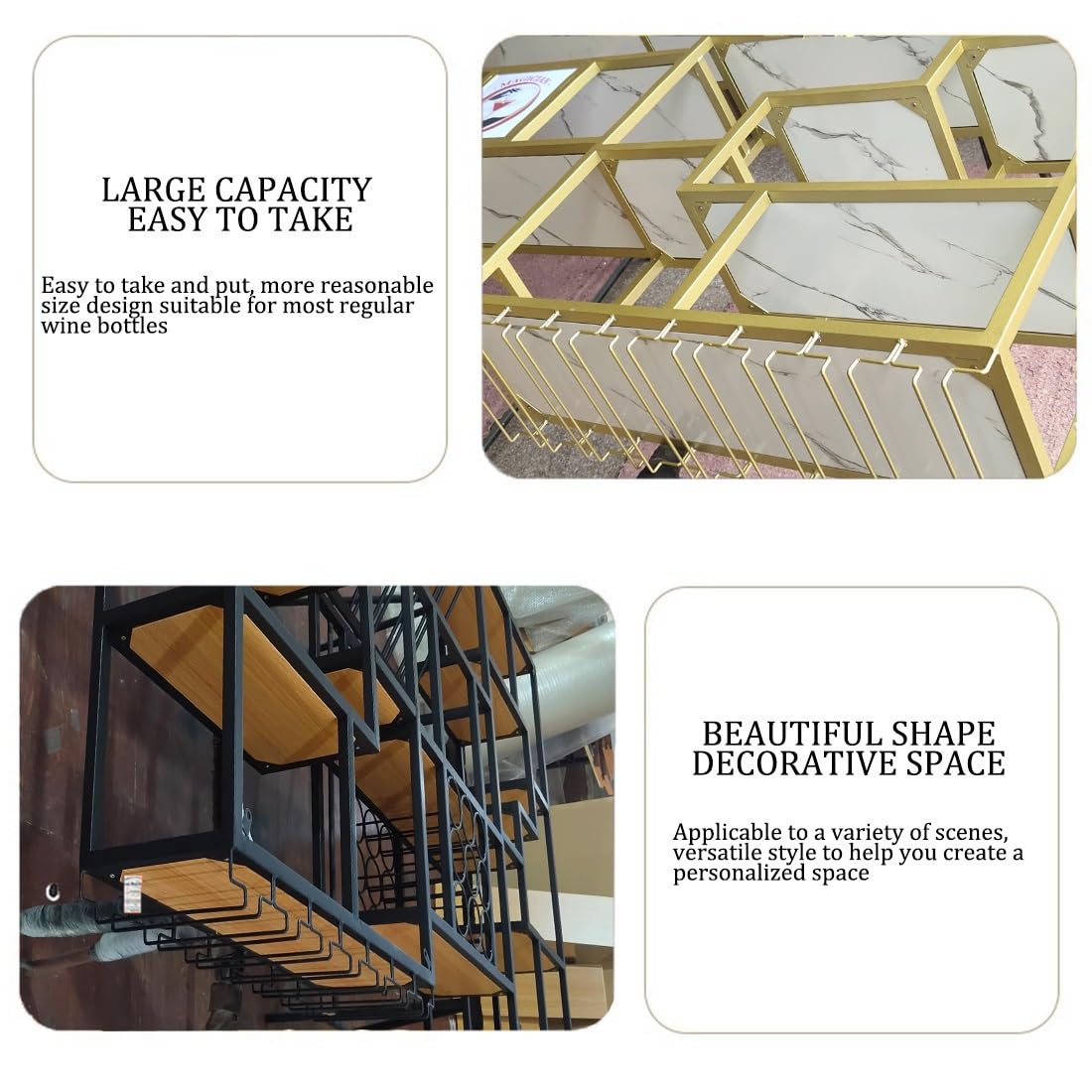 Metal Wine Rack Bar Shelves With LED Light Wall Mounted Kitchen Storage With Wine Glass Holder Liquor Shelf Large Floating Bar Liquor Bottle Whiskey Display Shelf for Kitchen Dining Room Bar Decoratio IRHIGBGX