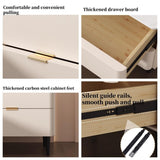 Modern Night Stand with Drawers, Simple Bedside Table, Household Solid Wood Rock Board Bedside Cabinet Storage Cabinet, Small Wood Bedside Cabinet, Bedside Storage Cabinet(Pink,40 * 40 * 46cm) VHBVDFC