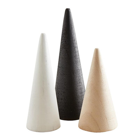 Santa Barbara Design Studio Cone Tree Pawlonia Wood Simple Christmas Décor, 3-Count, Natural Santa Barbara Design Studio