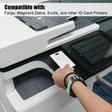 100 Pcs White PVC Cards with Slot Punch on Short Side Vertical Slot Punch Card Blank Credit Cards Plastic Photo ID Card Graphic Quality PVC Cards for Business Office, Standard CR80 30Mil Size Tinlade