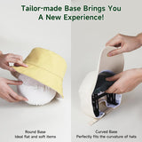 Gimify Hat Press Machine, 3 Heating Levels Mini Heat Press with 6.3"x3.4" Ceramic-Coated Heat Plate, Curved with Safety Base & Auto-Off, Portable Black-Green Gimify