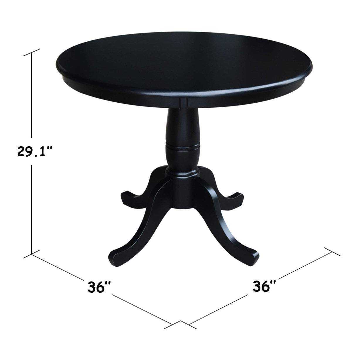 IC International Concepts Table, Dining Height, Black IC International Concepts
