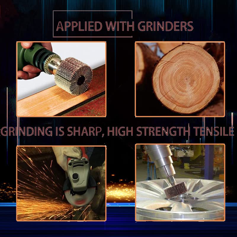 Mixiflor 20 Pcs 5 Sizes 60/80/120/240 Grits Abrasive Flap Wheel Sander, 1/4 Inch Shank Flap Wheels for Drill, Die Grinder Flap Wheel,Flap Wheel Sander for Drill Mixiflor