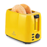 iSiLER 2 Slice Toaster, 1.3 Inches Wide Slot Bagel Toaster with 7 Shade Settings and Double Side Baking, Removable Crumb Tray, Defrost Cancel Function Yellow ISILER