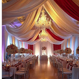 20ftx20ft White Backdrop Ceiling Drapes,4Panels 20ft Height Wrinkle Free Tent Draping Curtains, Fabric Drapery Ceiling Drapes for Wedding Ceremony Birthday Theme Parties with Rod Pocket Outpain