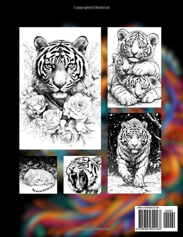 Tigers: A Coloring Book Majosta