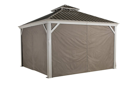 Sojag Accessories Set of 4 12' x 14' Curtains for Messina and Mykonos Outdoor Gazebo Models, Taupe Sojag