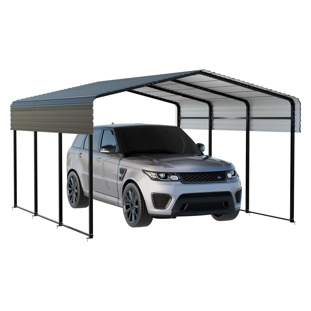 NUGRIART Metal Carport 10 x 15 FT with Heavy Duty Metal Frame & Galvanized Steel Roof, Metal Car Garage, Sturdy Canopy Shelter for Car, Truck, Pickup, SUV, Tractor, and Boat NUGRIART